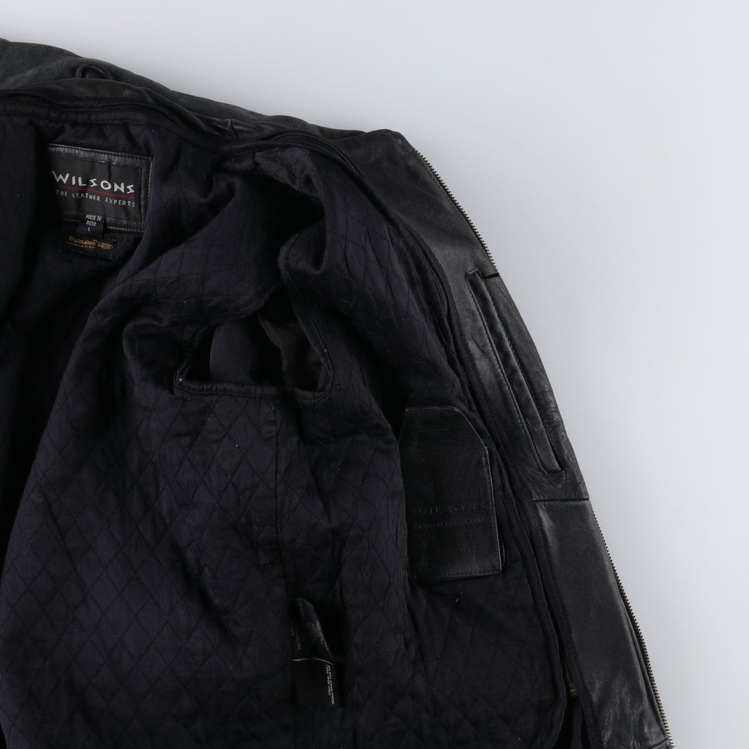 Wilsons Leather Swing Top Padded Leather Blouson, Men's Size L genuine leather black type Vintage Second Hand