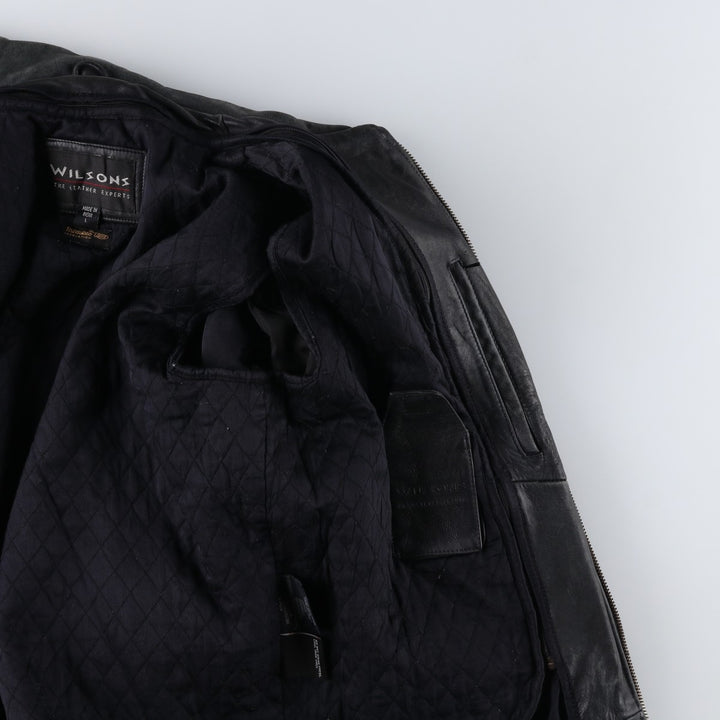 Wilsons Leather Swing Top Padded Leather Blouson, Men's Size L genuine leather black type Vintage Second Hand