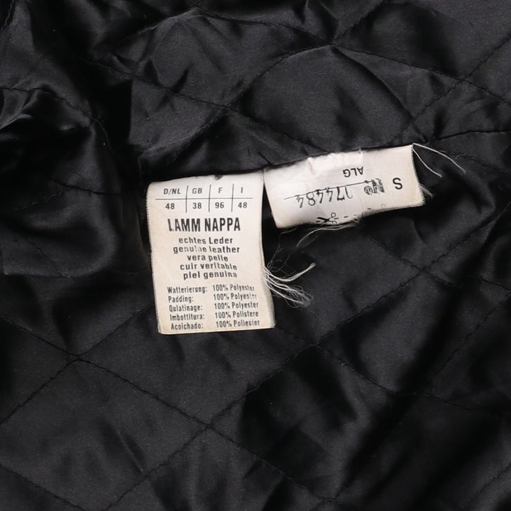 CITY COLLECTION SMOOTH Padded Leather Blouson, Men's Size M (approx.) Genuine Leather Lamb Leather black type Vintage Second Hand