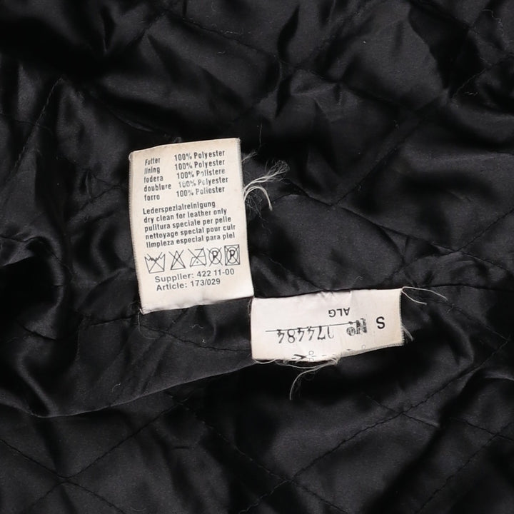 CITY COLLECTION SMOOTH Padded Leather Blouson, Men's Size M (approx.) Genuine Leather Lamb Leather black type Vintage Second Hand