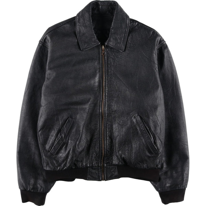 MARIGOT Swing Top Type Leather Blouson, Men's Size L (approx.) genuine leather black type Vintage Second Hand
