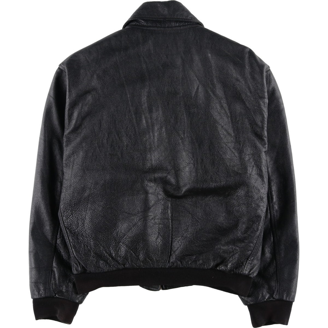 MARIGOT Swing Top Type Leather Blouson, Men's Size L (approx.) genuine leather black type Vintage Second Hand