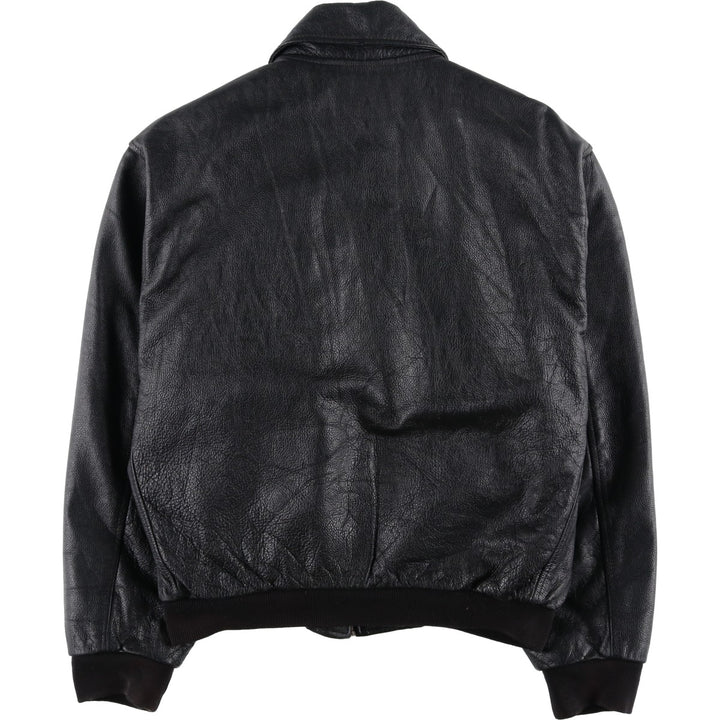 MARIGOT Swing Top Type Leather Blouson, Men's Size L (approx.) genuine leather black type Vintage Second Hand