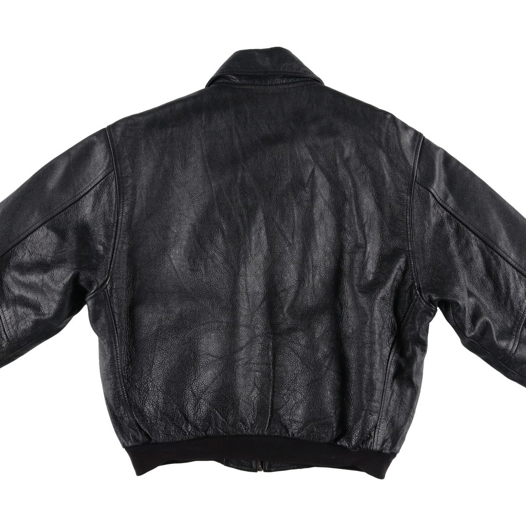 MARIGOT Swing Top Type Leather Blouson, Men's Size L (approx.) genuine leather black type Vintage Second Hand