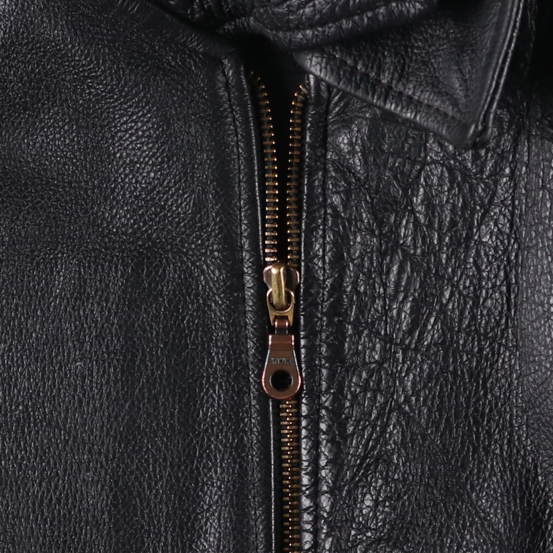 MARIGOT Swing Top Type Leather Blouson, Men's Size L (approx.) genuine leather black type Vintage Second Hand