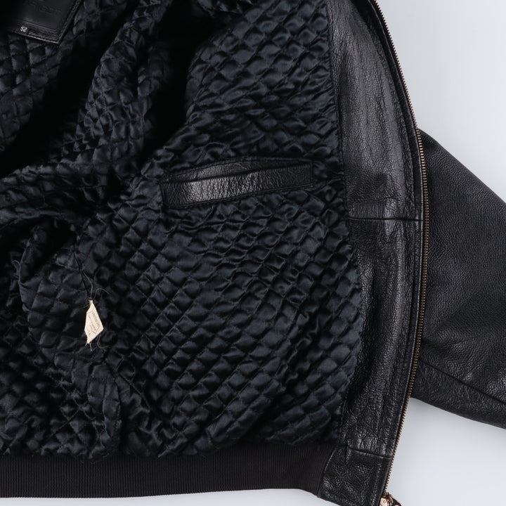 MARIGOT Swing Top Type Leather Blouson, Men's Size L (approx.) genuine leather black type Vintage Second Hand