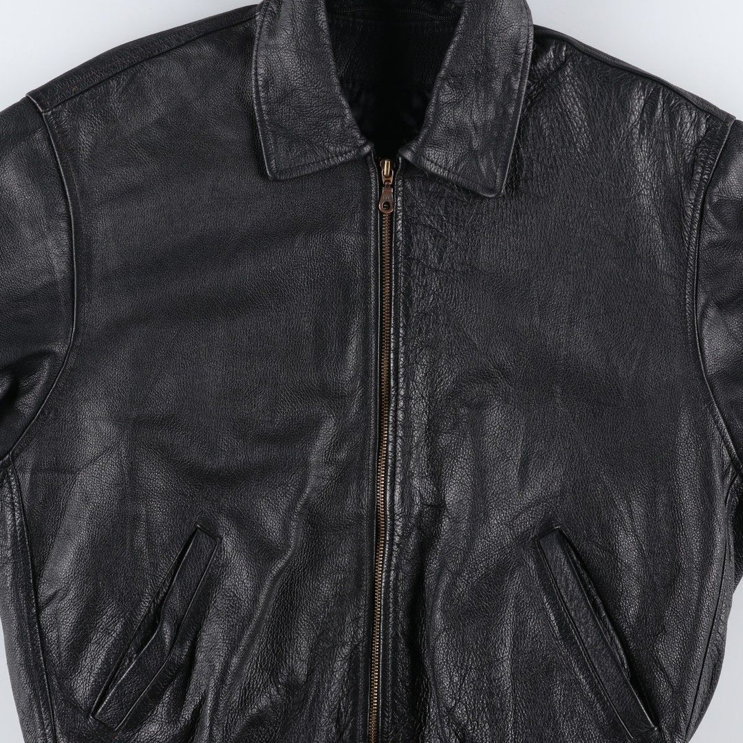 MARIGOT Swing Top Type Leather Blouson, Men's Size L (approx.) genuine leather black type Vintage Second Hand