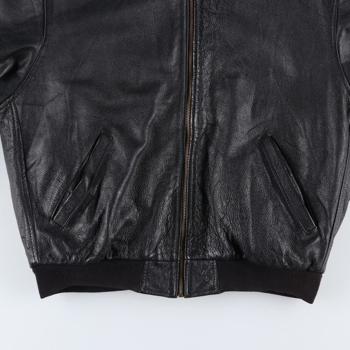 MARIGOT Swing Top Type Leather Blouson, Men's Size L (approx.) genuine leather black type Vintage Second Hand