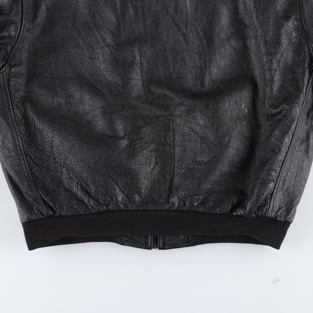 MARIGOT Swing Top Type Leather Blouson, Men's Size L (approx.) genuine leather black type Vintage Second Hand