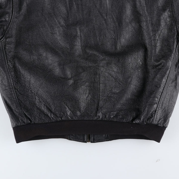 MARIGOT Swing Top Type Leather Blouson, Men's Size L (approx.) genuine leather black type Vintage Second Hand