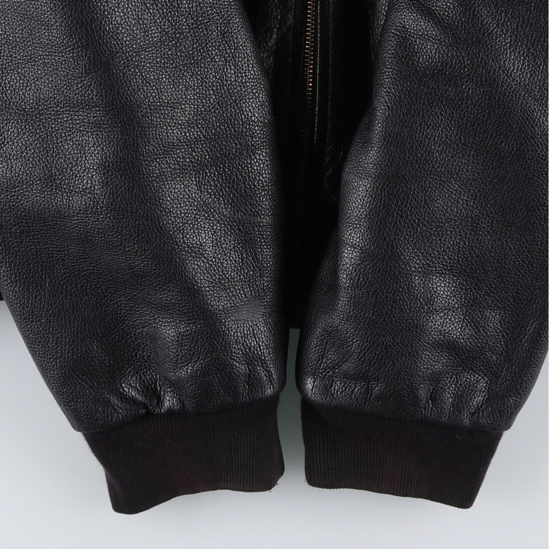 MARIGOT Swing Top Type Leather Blouson, Men's Size L (approx.) genuine leather black type Vintage Second Hand
