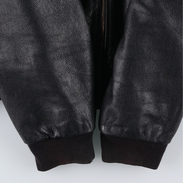 MARIGOT Swing Top Type Leather Blouson, Men's Size L (approx.) genuine leather black type Vintage Second Hand