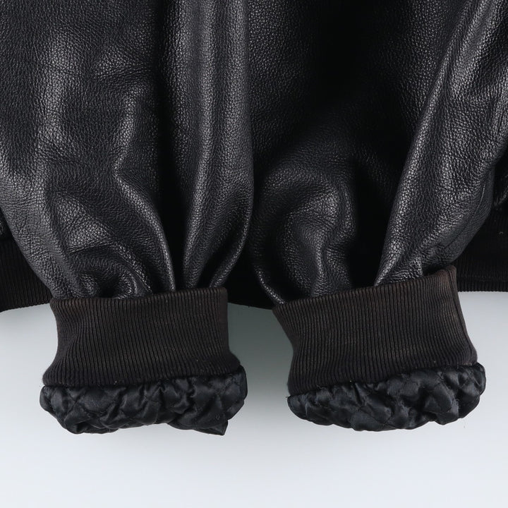 MARIGOT Swing Top Type Leather Blouson, Men's Size L (approx.) genuine leather black type Vintage Second Hand