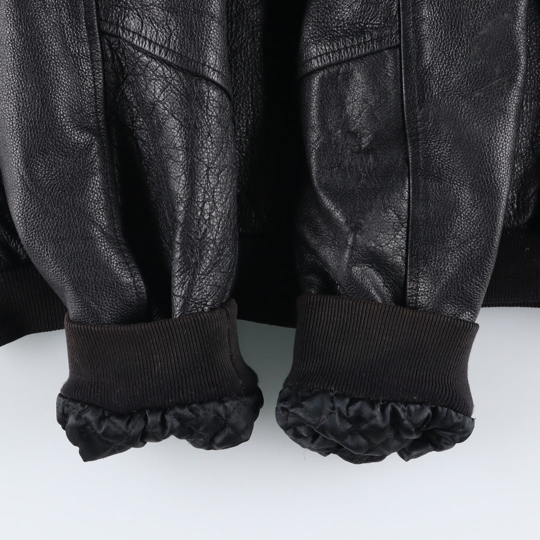 MARIGOT Swing Top Type Leather Blouson, Men's Size L (approx.) genuine leather black type Vintage Second Hand
