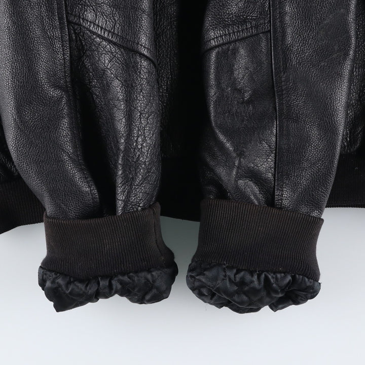 MARIGOT Swing Top Type Leather Blouson, Men's Size L (approx.) genuine leather black type Vintage Second Hand