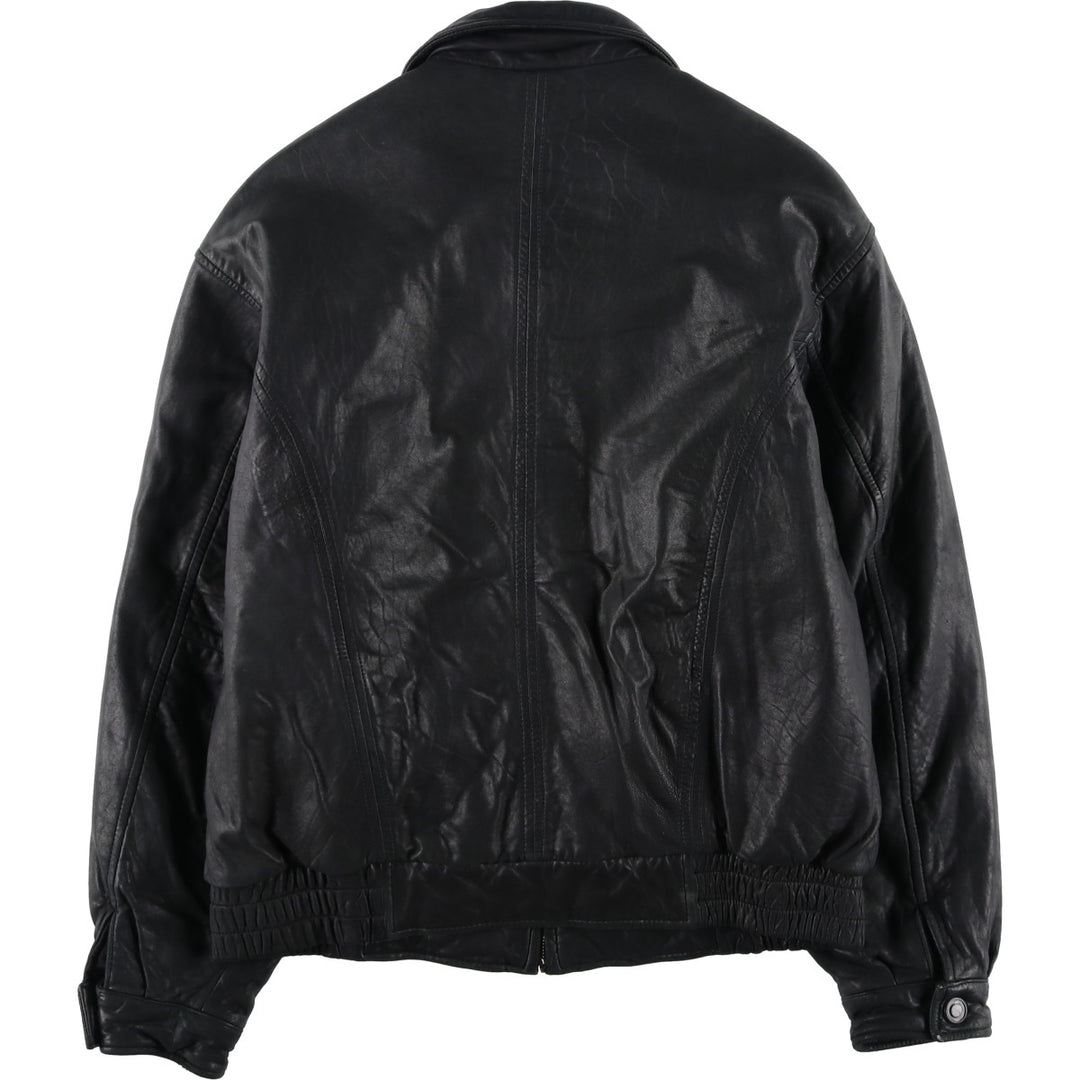 SAXONY Swing Top Type Reversible Leather Blouson, Men's Size L (approx.) genuine leather black type Vintage Second Hand