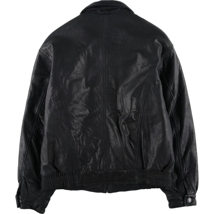 SAXONY Swing Top Type Reversible Leather Blouson, Men's Size L (approx.) genuine leather black type Vintage Second Hand