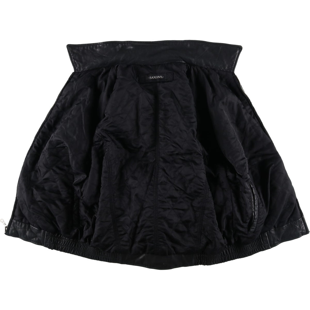 SAXONY Swing Top Type Reversible Leather Blouson, Men's Size L (approx.) genuine leather black type Vintage Second Hand