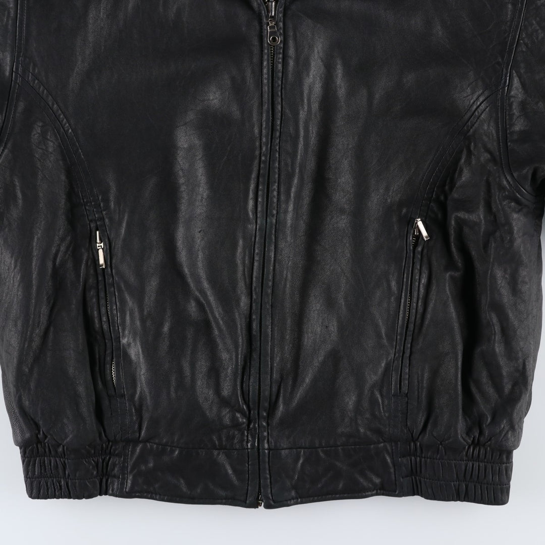 SAXONY Swing Top Type Reversible Leather Blouson, Men's Size L (approx.) genuine leather black type Vintage Second Hand