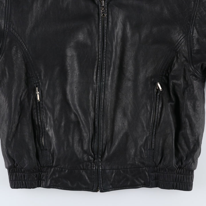 SAXONY Swing Top Type Reversible Leather Blouson, Men's Size L (approx.) genuine leather black type Vintage Second Hand
