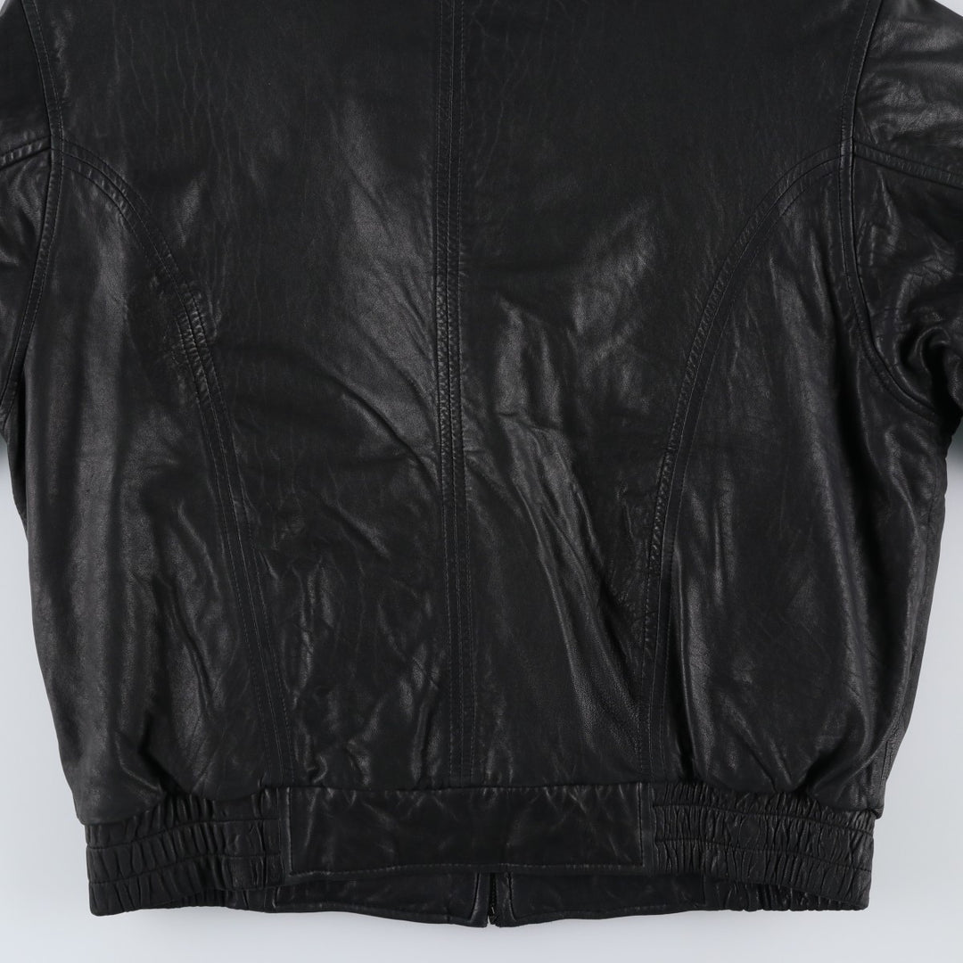 SAXONY Swing Top Type Reversible Leather Blouson, Men's Size L (approx.) genuine leather black type Vintage Second Hand