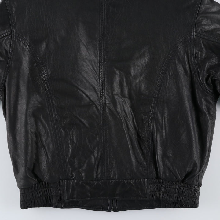 SAXONY Swing Top Type Reversible Leather Blouson, Men's Size L (approx.) genuine leather black type Vintage Second Hand