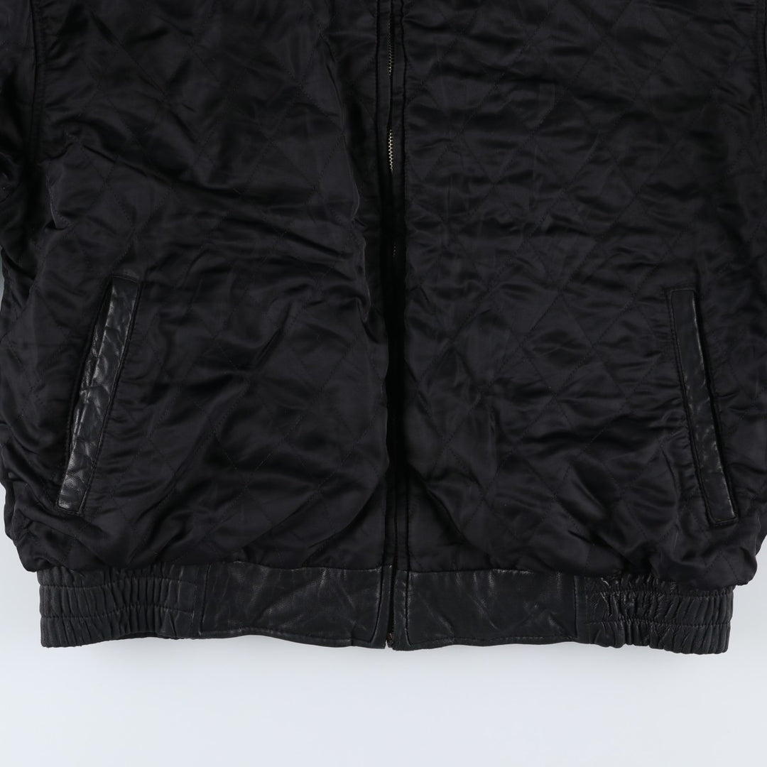 SAXONY Swing Top Type Reversible Leather Blouson, Men's Size L (approx.) genuine leather black type Vintage Second Hand