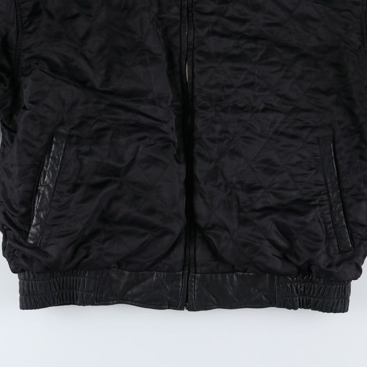 SAXONY Swing Top Type Reversible Leather Blouson, Men's Size L (approx.) genuine leather black type Vintage Second Hand