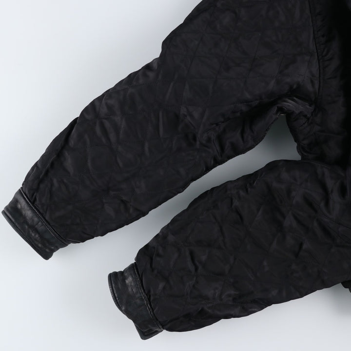 SAXONY Swing Top Type Reversible Leather Blouson, Men's Size L (approx.) genuine leather black type Vintage Second Hand