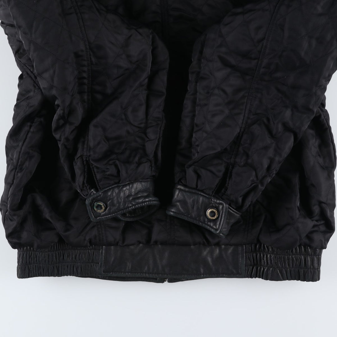 SAXONY Swing Top Type Reversible Leather Blouson, Men's Size L (approx.) genuine leather black type Vintage Second Hand
