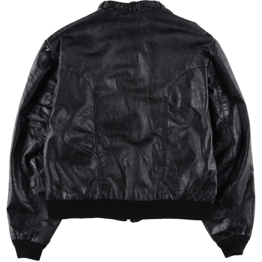 1970'S Sears THE LEARHER SHOP Leather Blouson, Men's Size L (approx.), Vintage genuine leather black type Vintage Second Hand