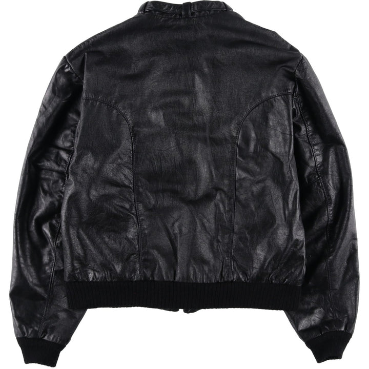 1970'S Sears THE LEARHER SHOP Leather Blouson, Men's Size L (approx.), Vintage genuine leather black type Vintage Second Hand