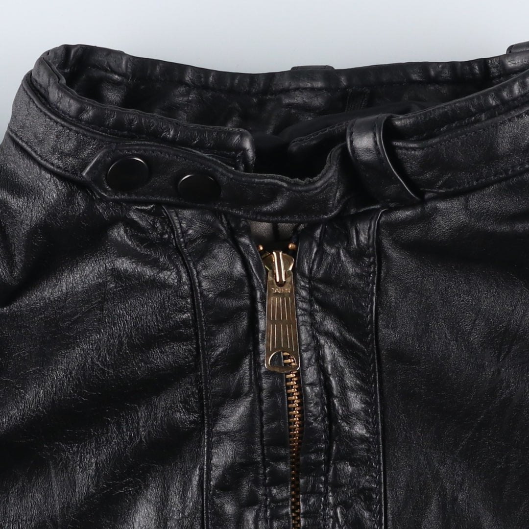 1970'S Sears THE LEARHER SHOP Leather Blouson, Men's Size L (approx.), Vintage genuine leather black type Vintage Second Hand