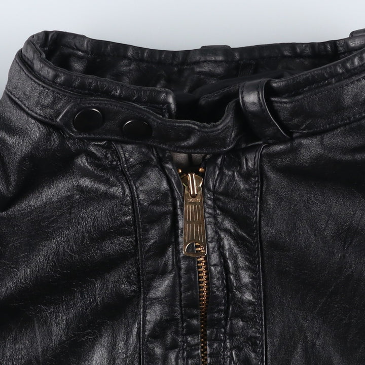 1970'S Sears THE LEARHER SHOP Leather Blouson, Men's Size L (approx.), Vintage genuine leather black type Vintage Second Hand