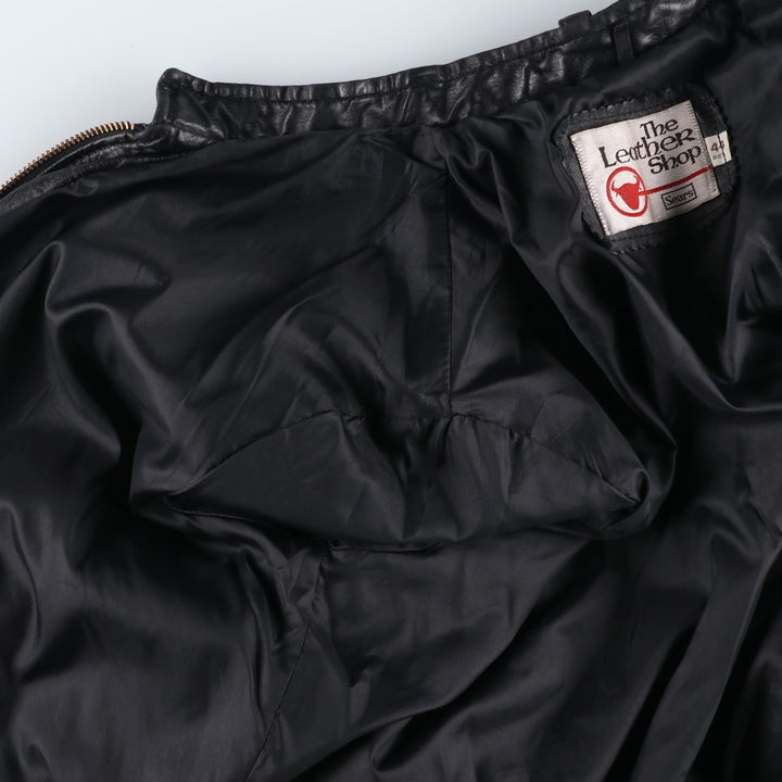 1970'S Sears THE LEARHER SHOP Leather Blouson, Men's Size L (approx.), Vintage genuine leather black type Vintage Second Hand