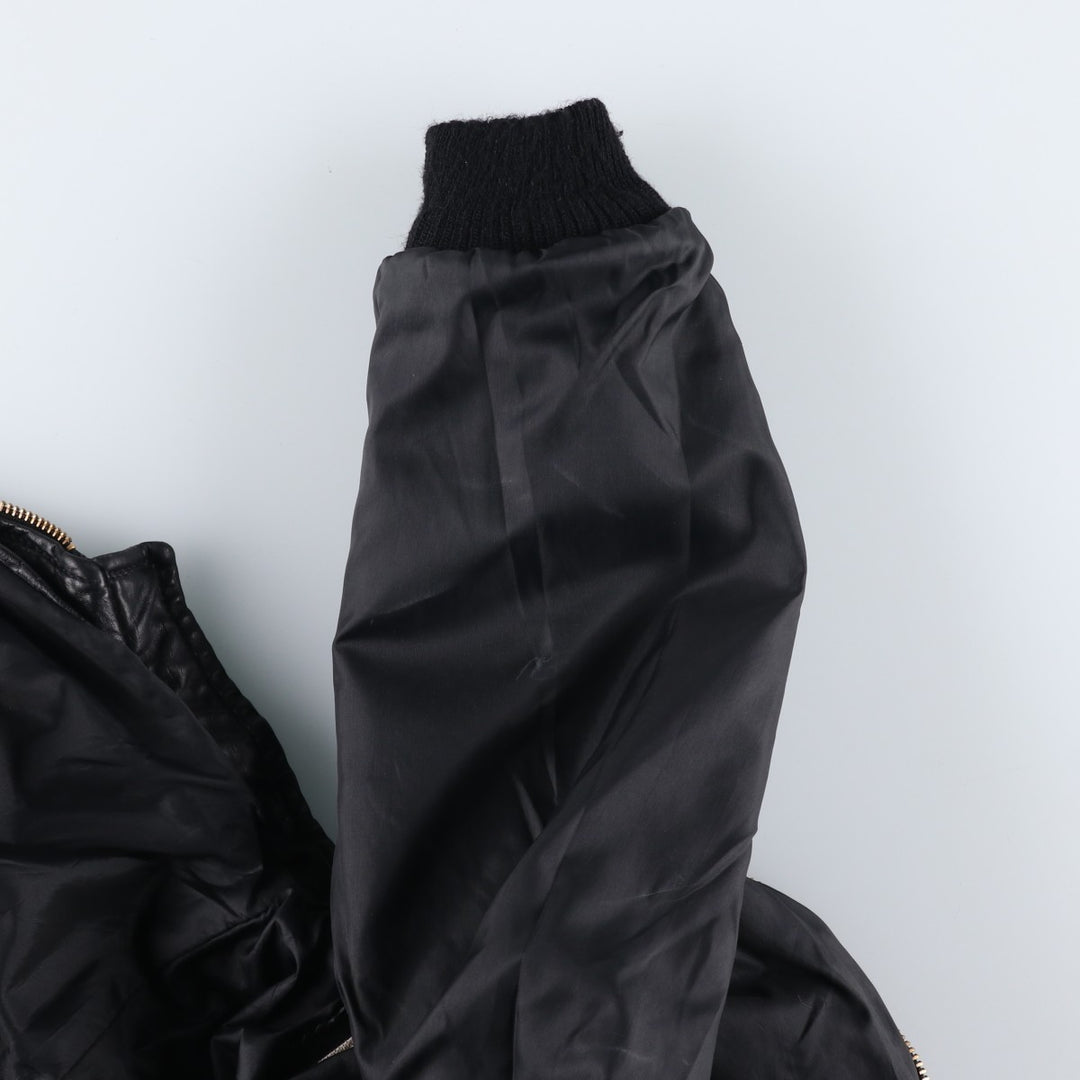 1970'S Sears THE LEARHER SHOP Leather Blouson, Men's Size L (approx.), Vintage genuine leather black type Vintage Second Hand