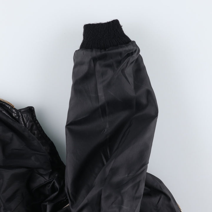 1970'S Sears THE LEARHER SHOP Leather Blouson, Men's Size L (approx.), Vintage genuine leather black type Vintage Second Hand