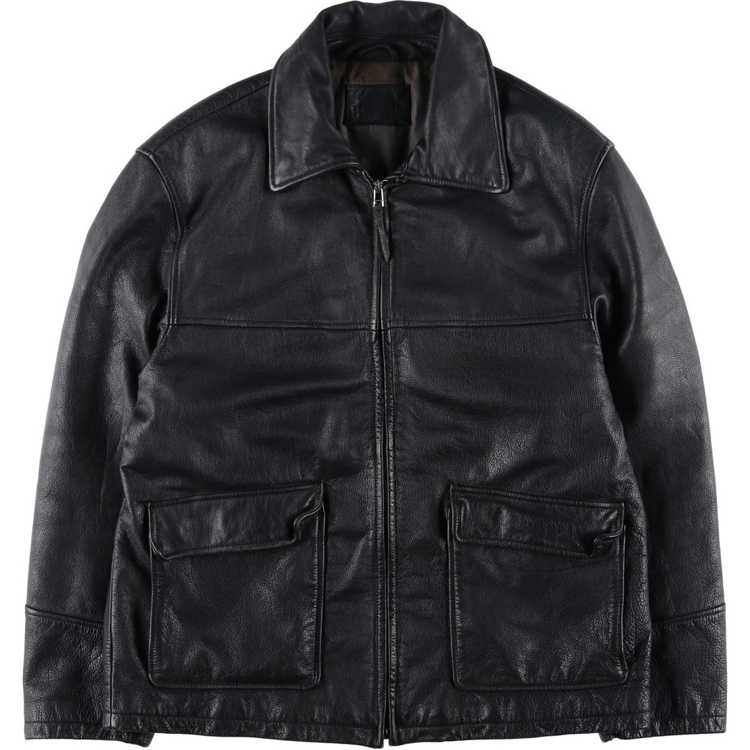 BRICE Swing Top Type Leather Blouson, Men's Size L (approx.) genuine leather black type Vintage Second Hand