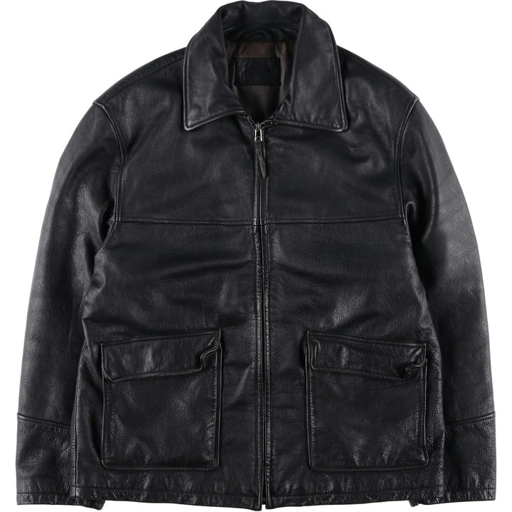BRICE Swing Top Type Leather Blouson, Men's Size L (approx.) genuine leather black type Vintage Second Hand