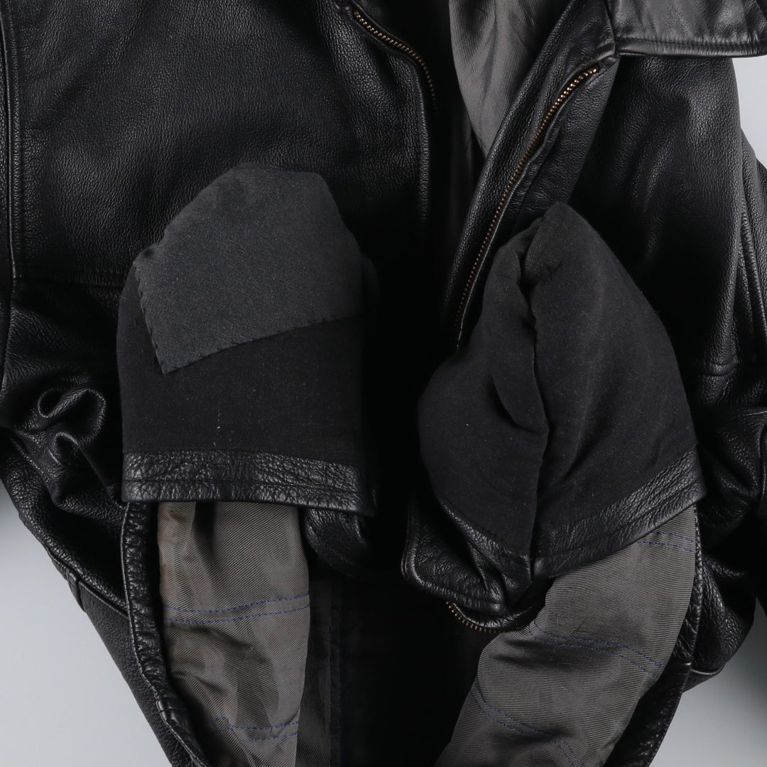 BRICE Swing Top Type Leather Blouson, Men's Size L (approx.) genuine leather black type Vintage Second Hand