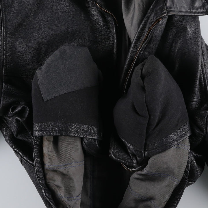BRICE Swing Top Type Leather Blouson, Men's Size L (approx.) genuine leather black type Vintage Second Hand