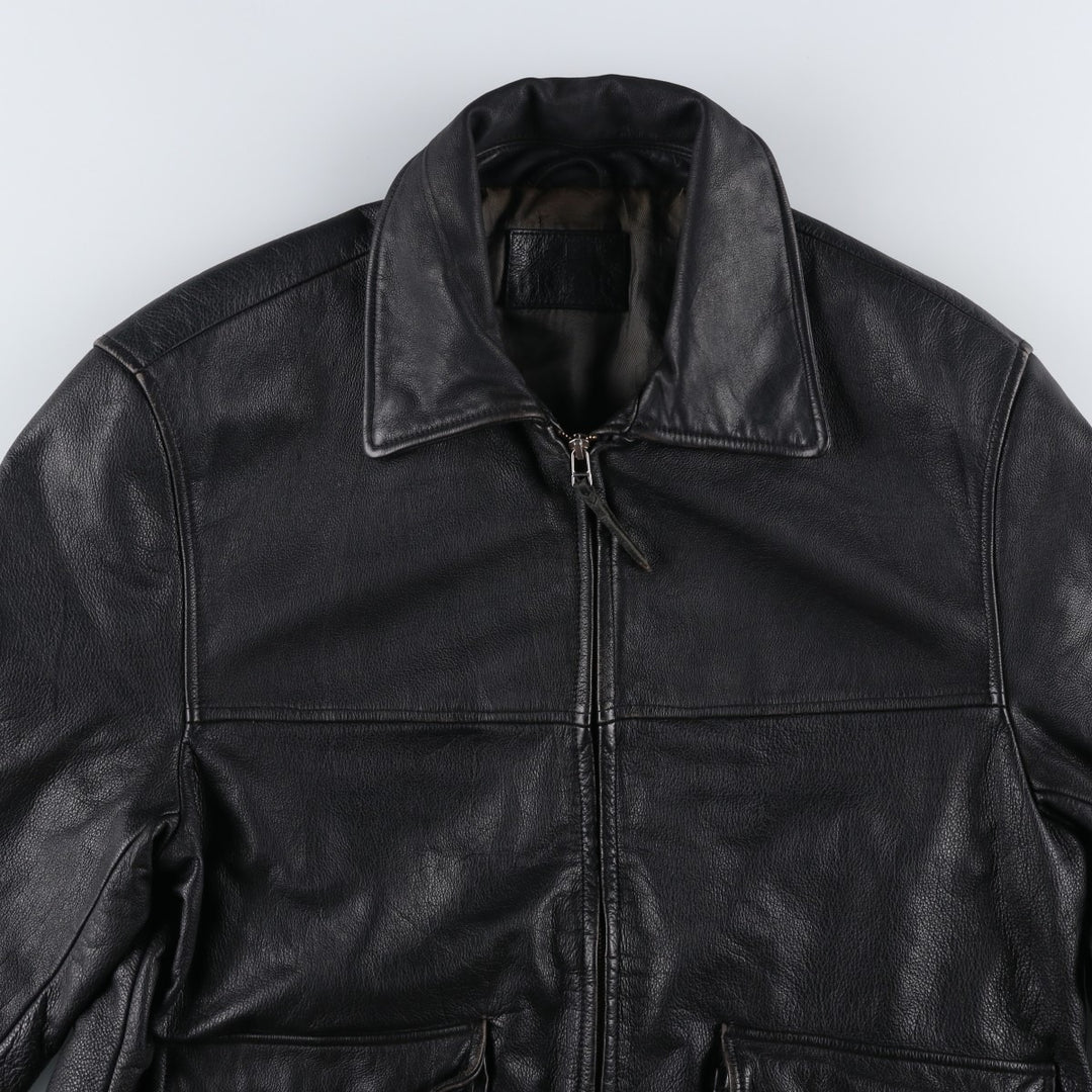 BRICE Swing Top Type Leather Blouson, Men's Size L (approx.) genuine leather black type Vintage Second Hand