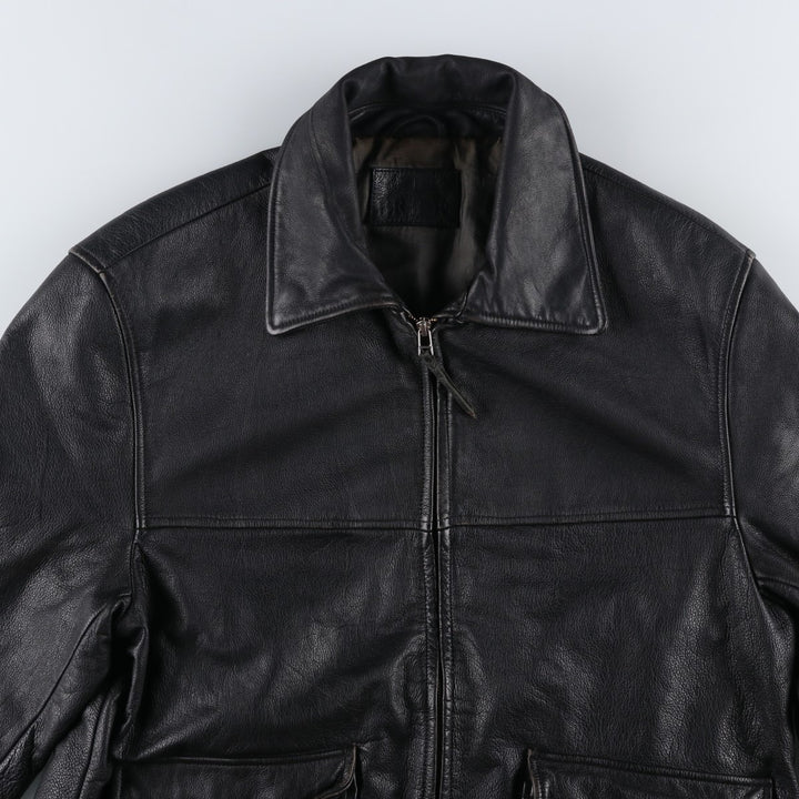 BRICE Swing Top Type Leather Blouson, Men's Size L (approx.) genuine leather black type Vintage Second Hand