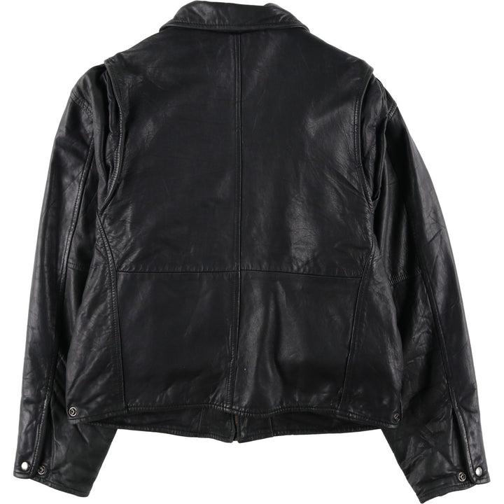 Wilson's Leather Swing Top Type Padded Leather Blouson, Men's Size S (approx.) genuine leather black type Vintage Second Hand