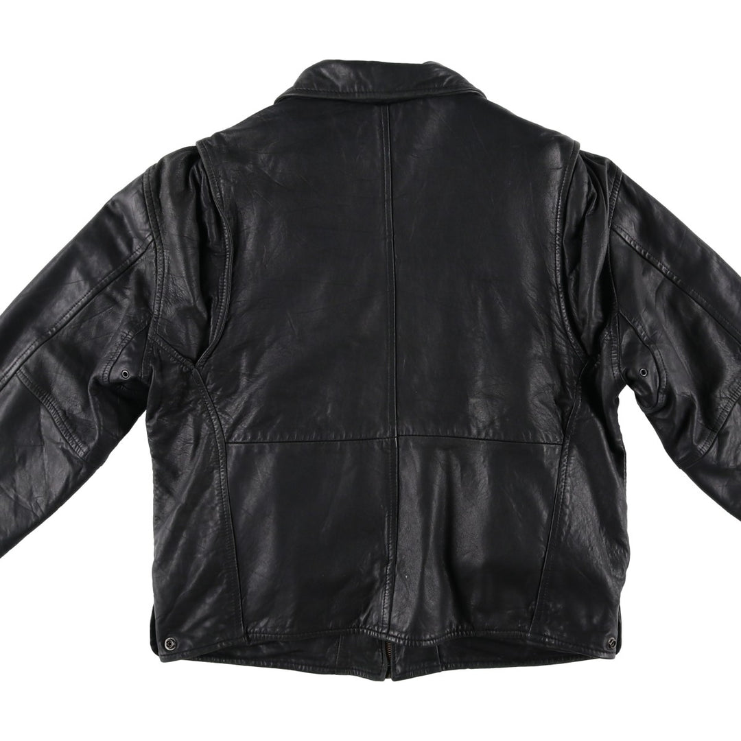 Wilson's Leather Swing Top Type Padded Leather Blouson, Men's Size S (approx.) genuine leather black type Vintage Second Hand