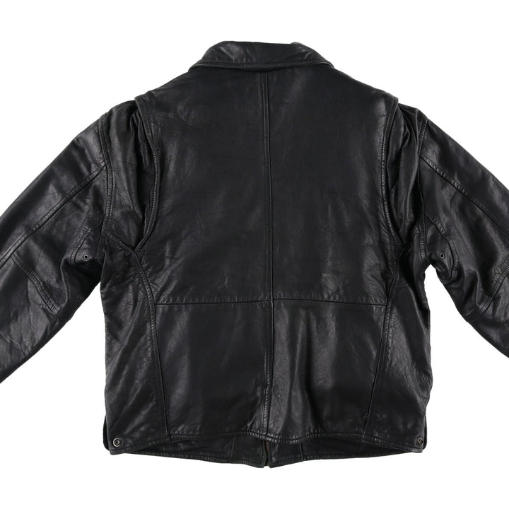 Wilson's Leather Swing Top Type Padded Leather Blouson, Men's Size S (approx.) genuine leather black type Vintage Second Hand