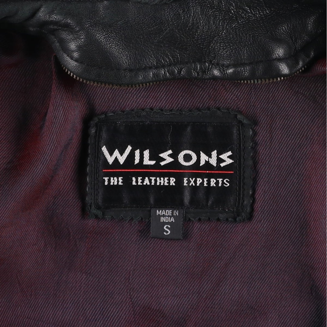 Wilson's Leather Swing Top Type Padded Leather Blouson, Men's Size S (approx.) genuine leather black type Vintage Second Hand
