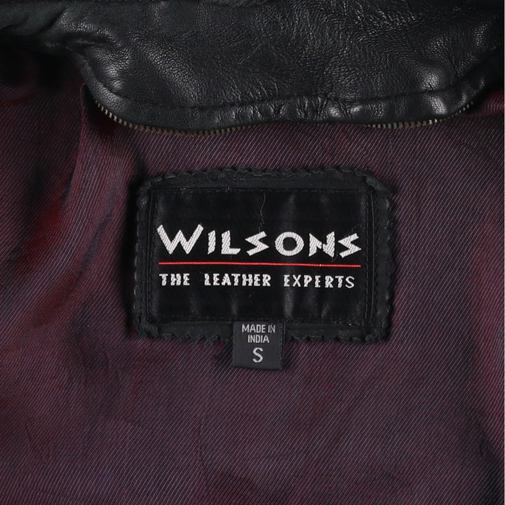 Wilson's Leather Swing Top Type Padded Leather Blouson, Men's Size S (approx.) genuine leather black type Vintage Second Hand