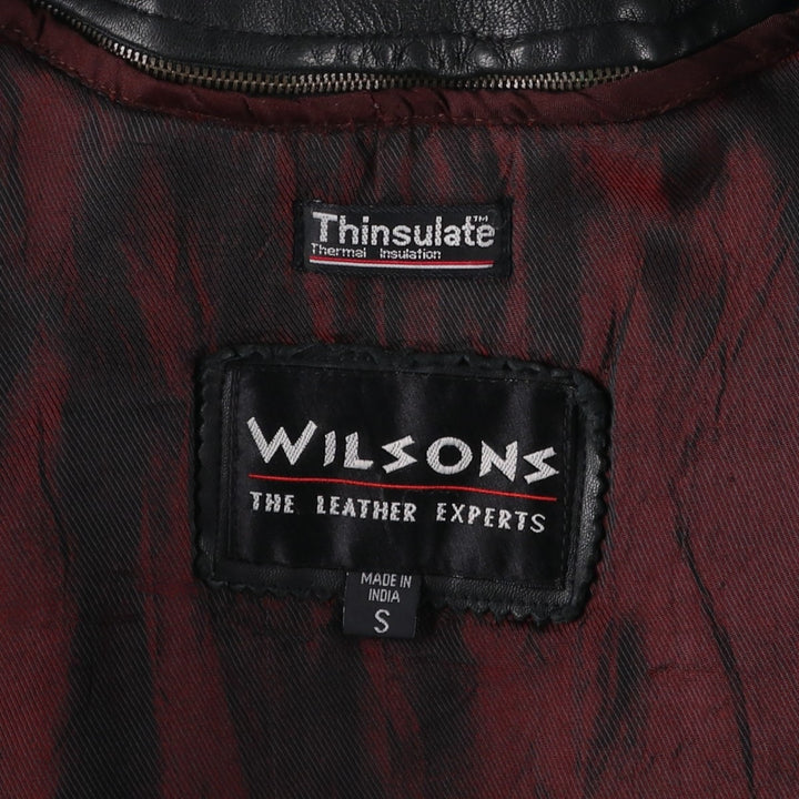 Wilson's Leather Swing Top Type Padded Leather Blouson, Men's Size S (approx.) genuine leather black type Vintage Second Hand