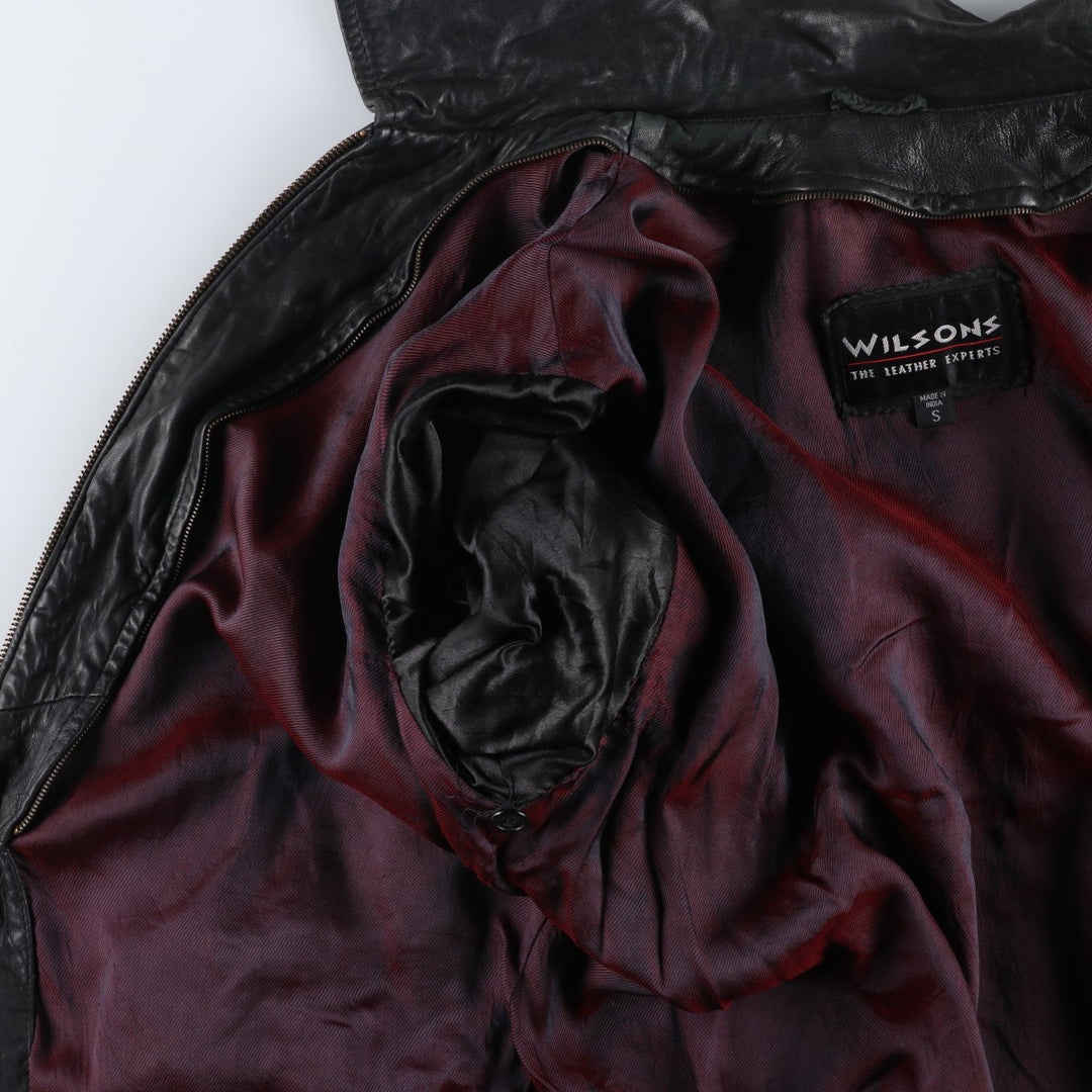 Wilson's Leather Swing Top Type Padded Leather Blouson, Men's Size S (approx.) genuine leather black type Vintage Second Hand